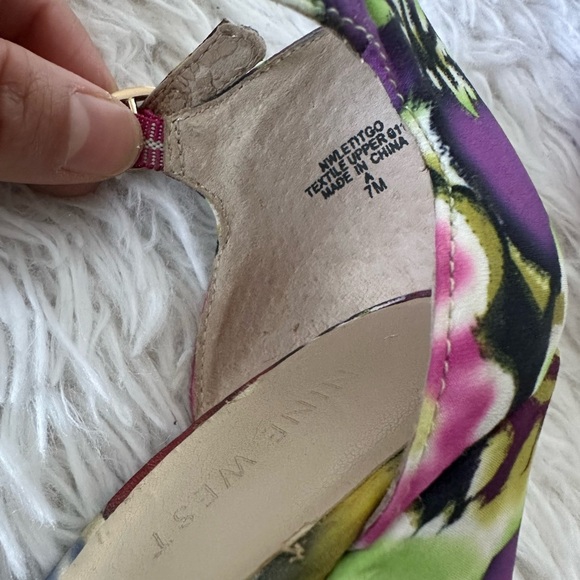 Nine West Purple and Green Wedge Sandals - Picture 7 of 11